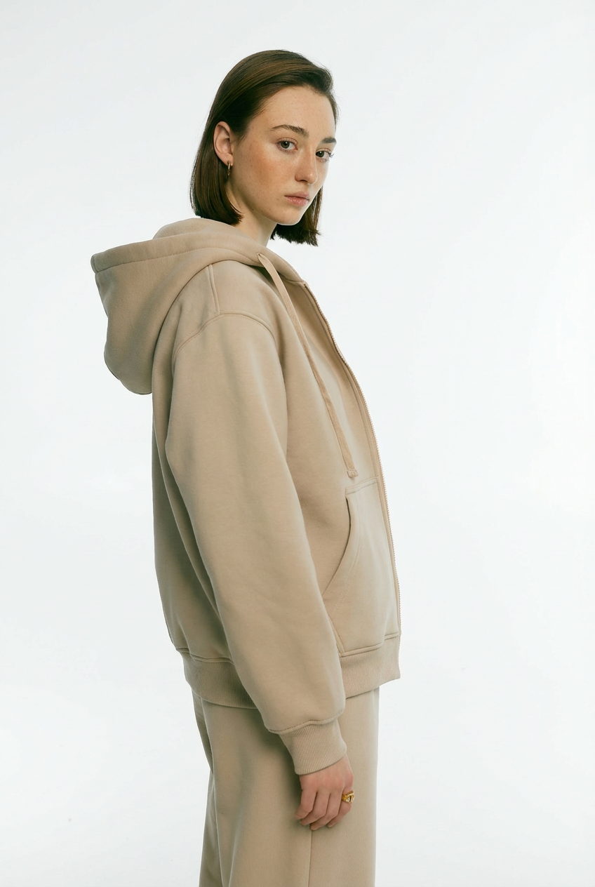 Zip-худі утеплений темний таш