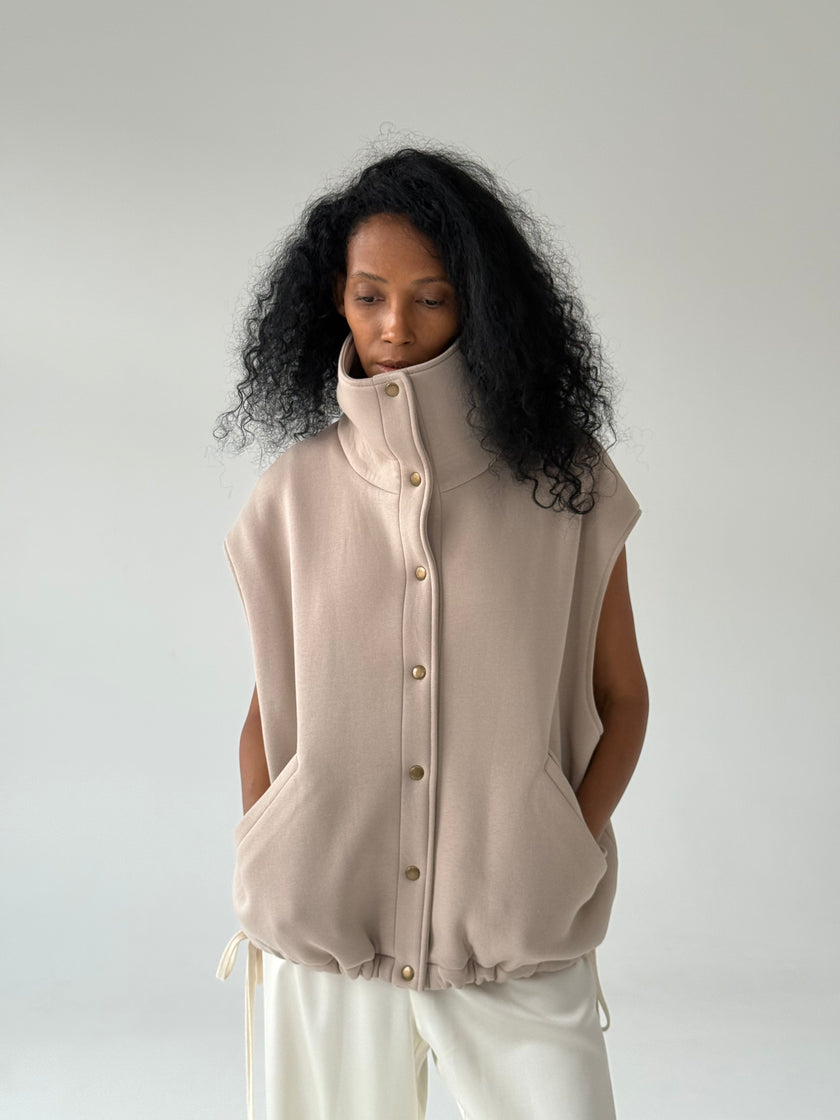 Жилет оверсайз темний таш