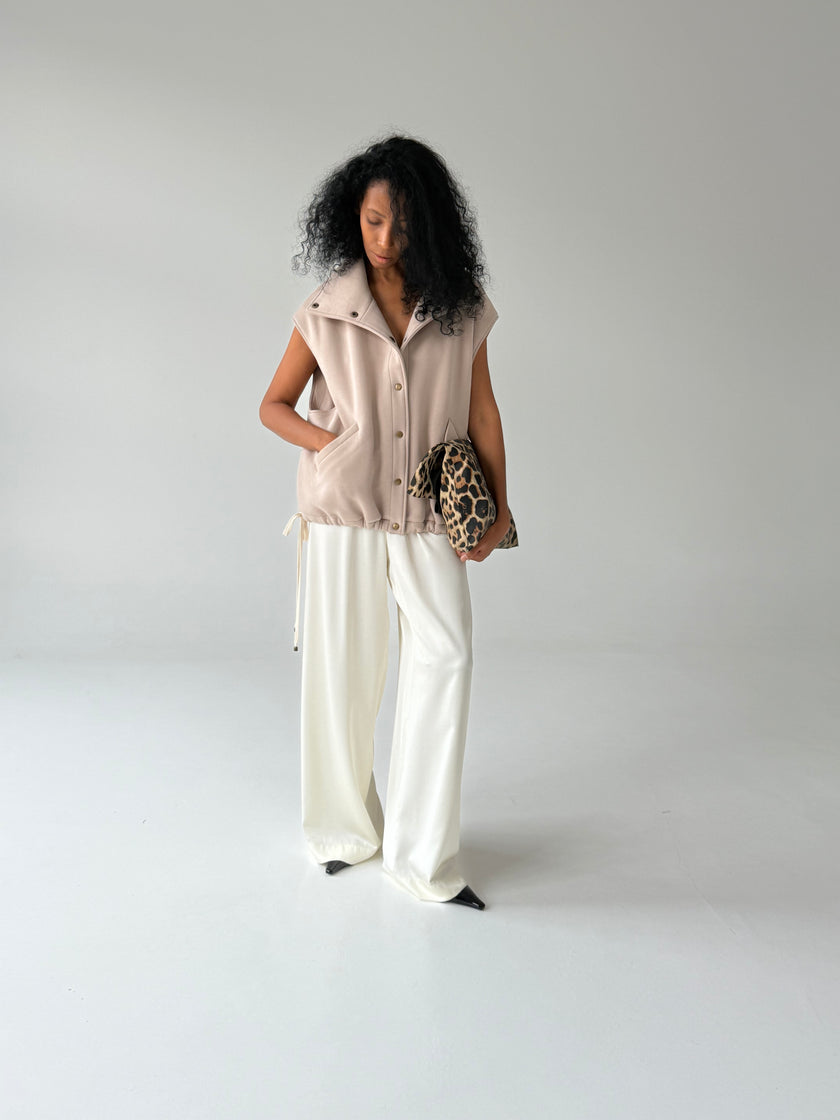 Штани сатинові молочні