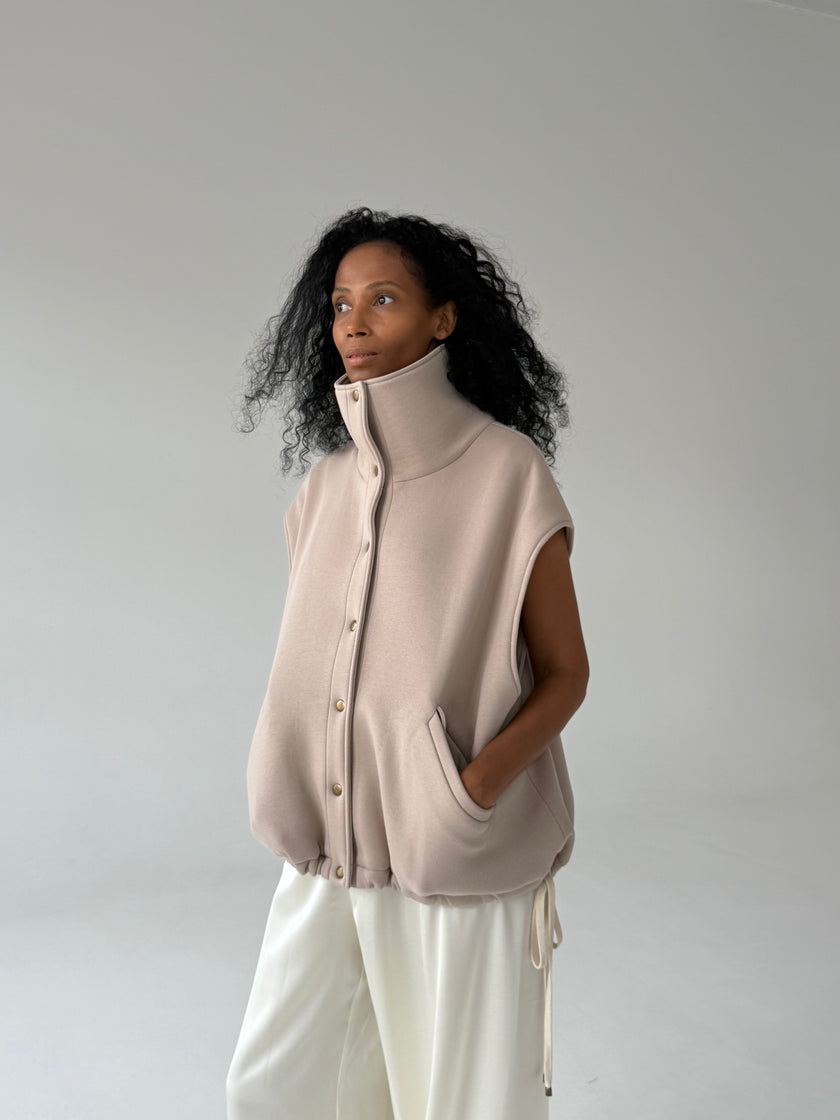 Жилет оверсайз темний таш